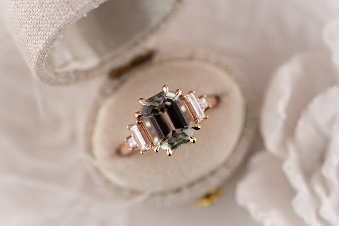The Mira Ring | 3.88 CT Emerald Cut Bicolor Tourmaline