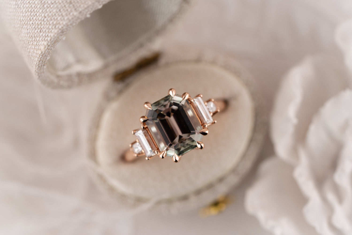 The Mira Ring | 3.88 CT Emerald Cut Bicolor Tourmaline