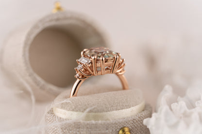 The Mira Ring | 3.88 CT Emerald Cut Bicolor Tourmaline