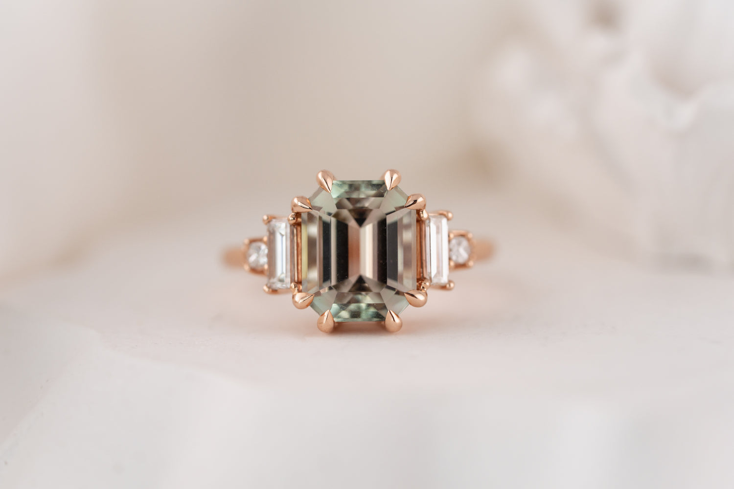 The Mira Ring | 3.88 CT Emerald Cut Bicolor Tourmaline