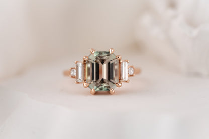 The Mira Ring | 3.88 CT Emerald Cut Bicolor Tourmaline
