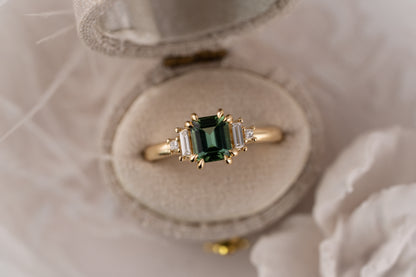 The Mira Ring | 1.18 CT Emerald Cut Lagoon Tourmaline
