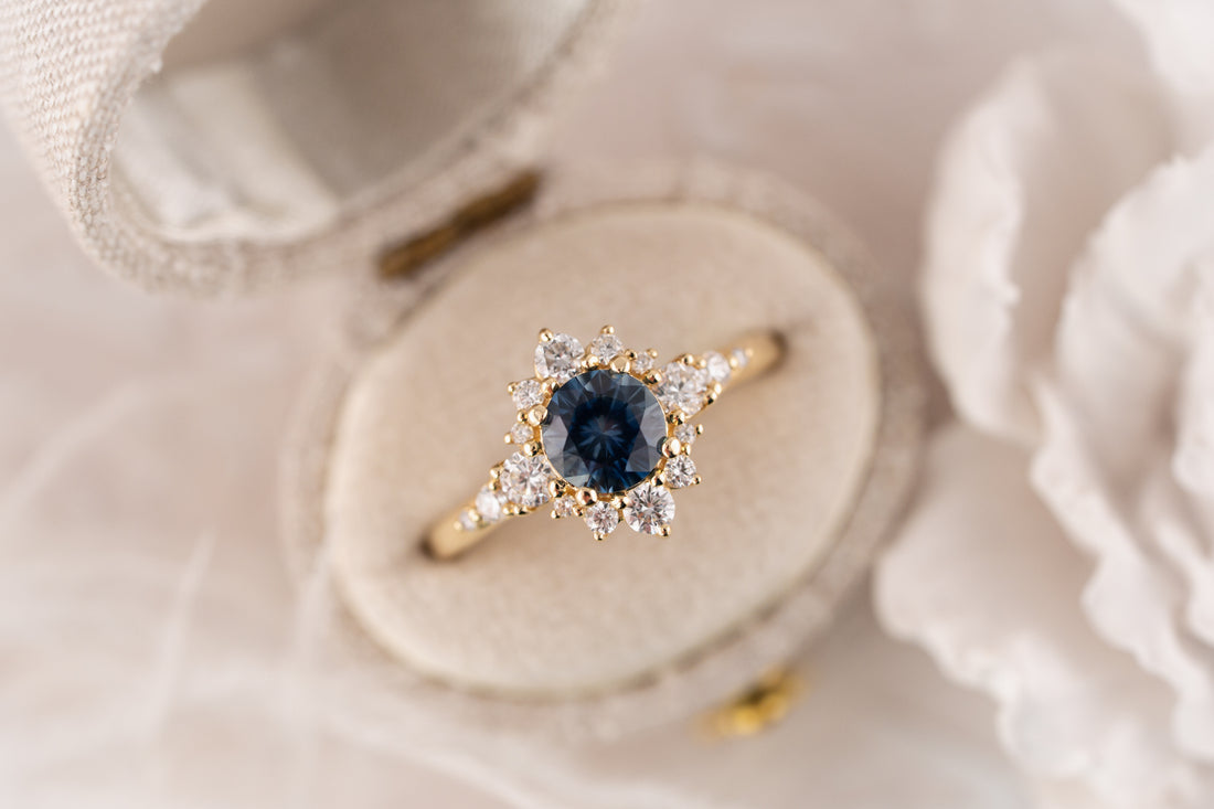 The Bloom Ring | 0.99 CT Round Montana Sapphire