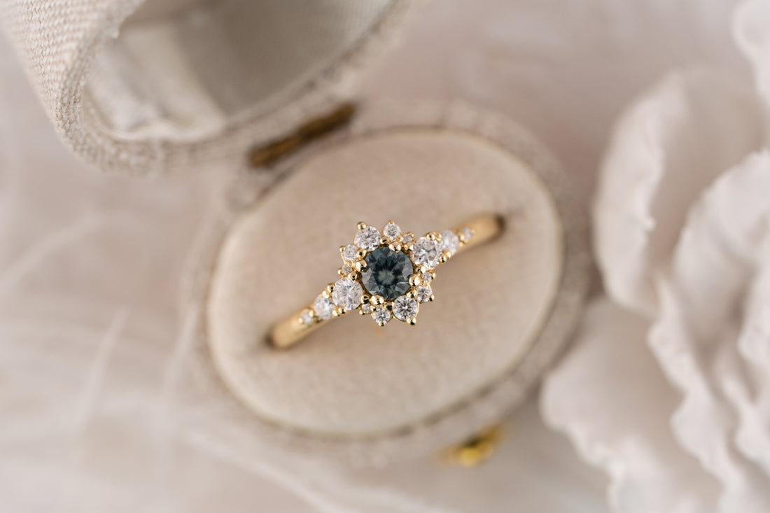 The Bloom Ring | Teal Sapphire - Lavender Creek Gems