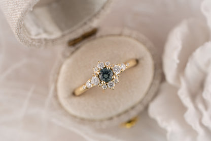 The Bloom Ring | Teal Sapphire