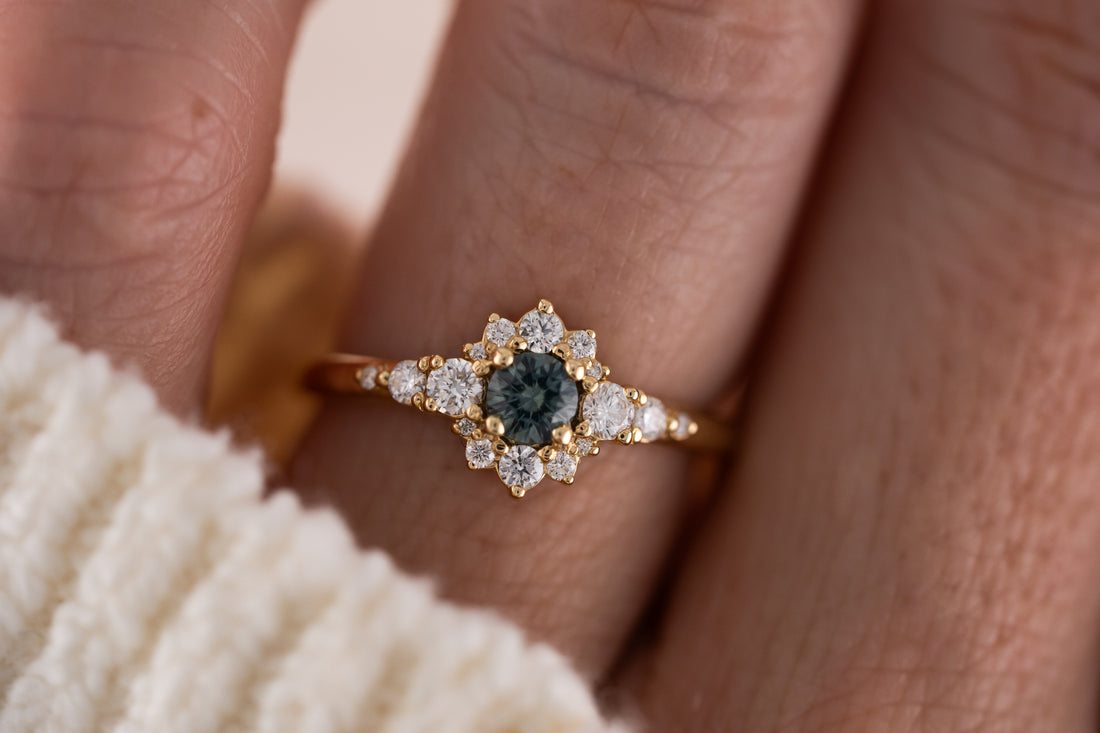 The Bloom Ring | Teal Sapphire - Lavender Creek Gems