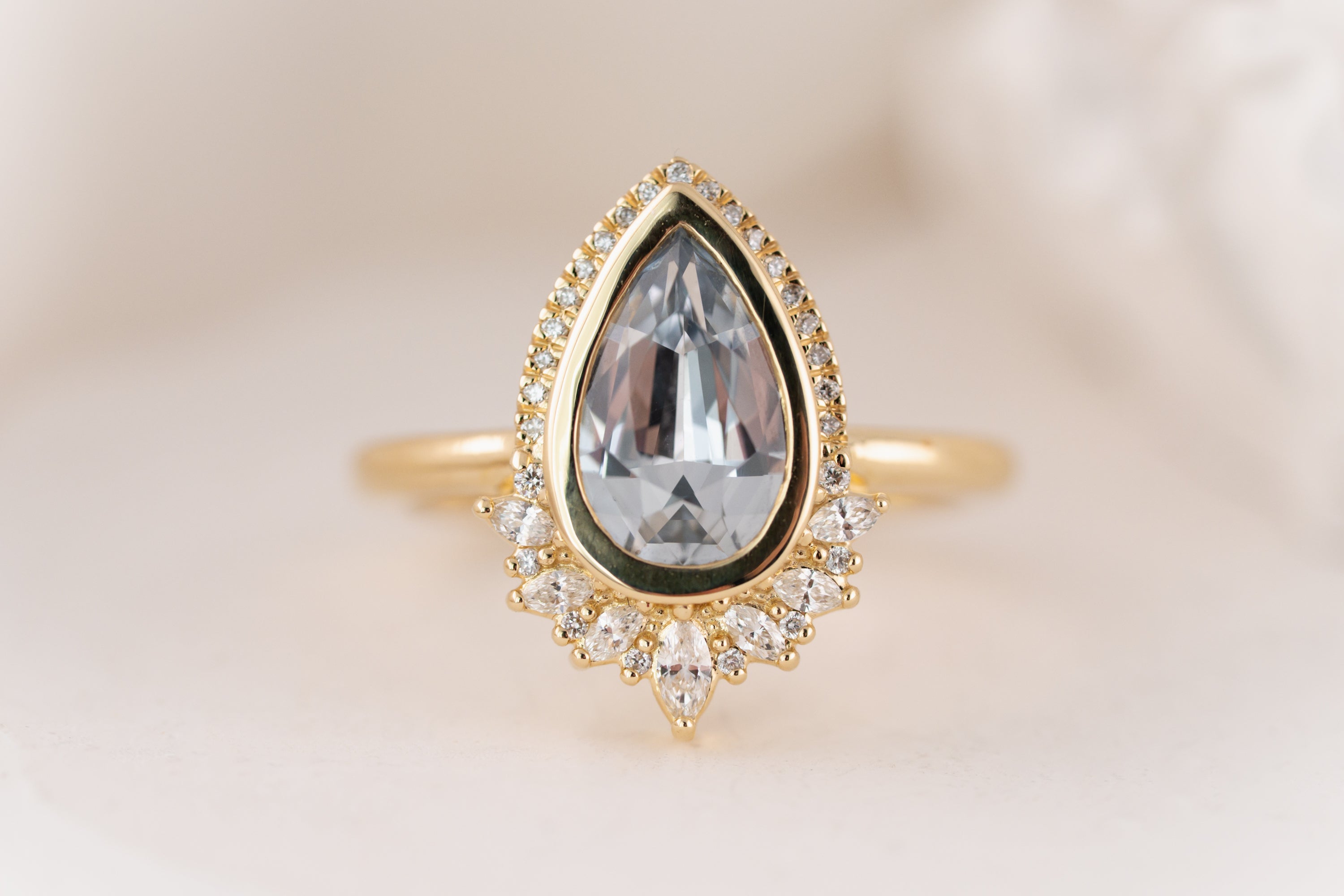 The Penelope Ring | 1.98 CT Pear Light Blue Sapphire