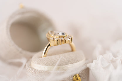 The Penelope Ring | 1.98 CT Pear Light Blue Sapphire
