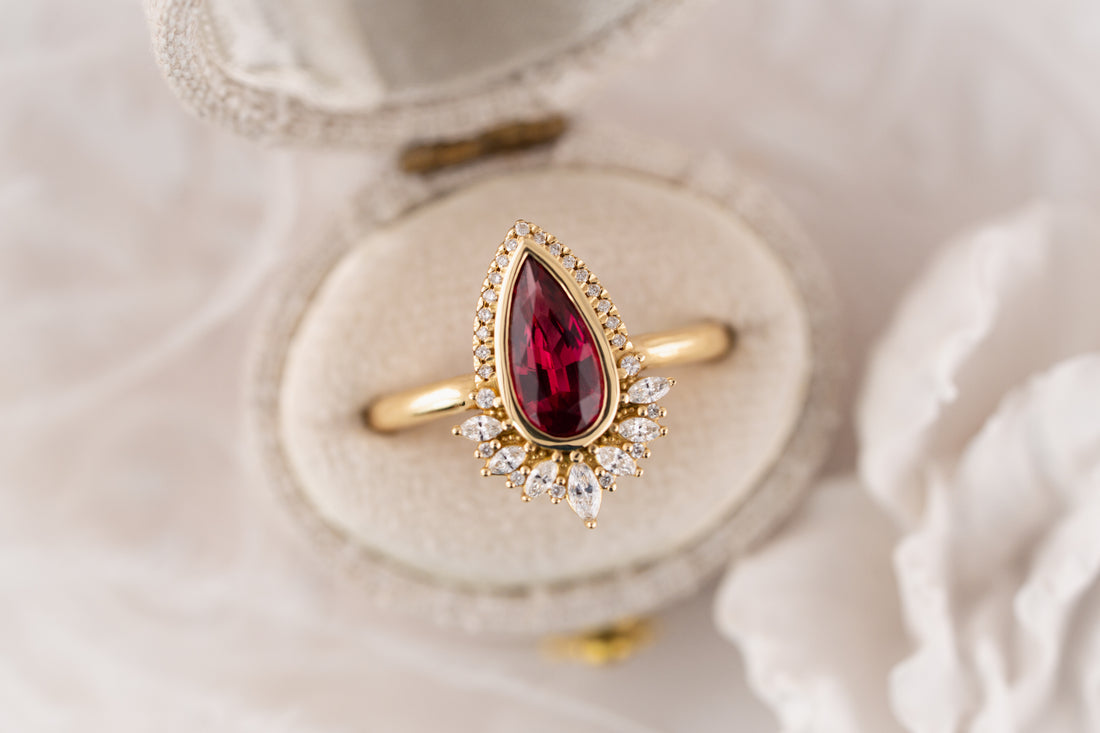 The Penelope Ring | 1.19 CT Pear Red Spinel