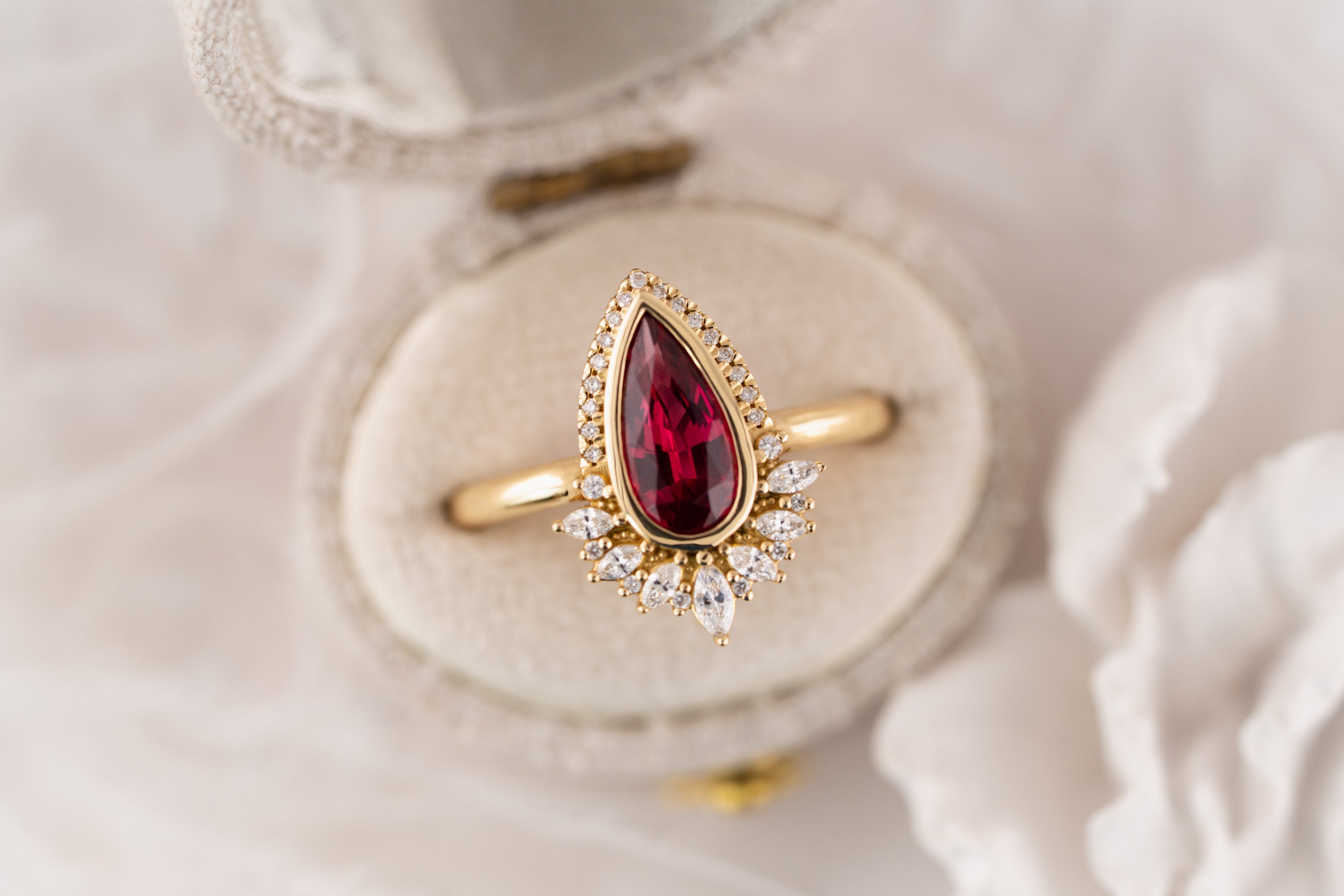 The Penelope Ring | 1.19 CT Pear Red Spinel