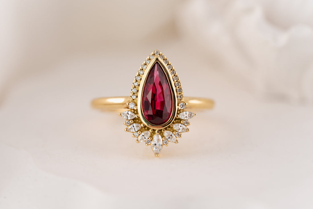 The Penelope Ring | 1.19 CT Pear Red Spinel - Lavender Creek Gems 