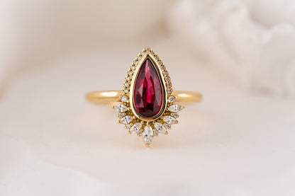 The Penelope Ring | 1.19 CT Pear Red Spinel