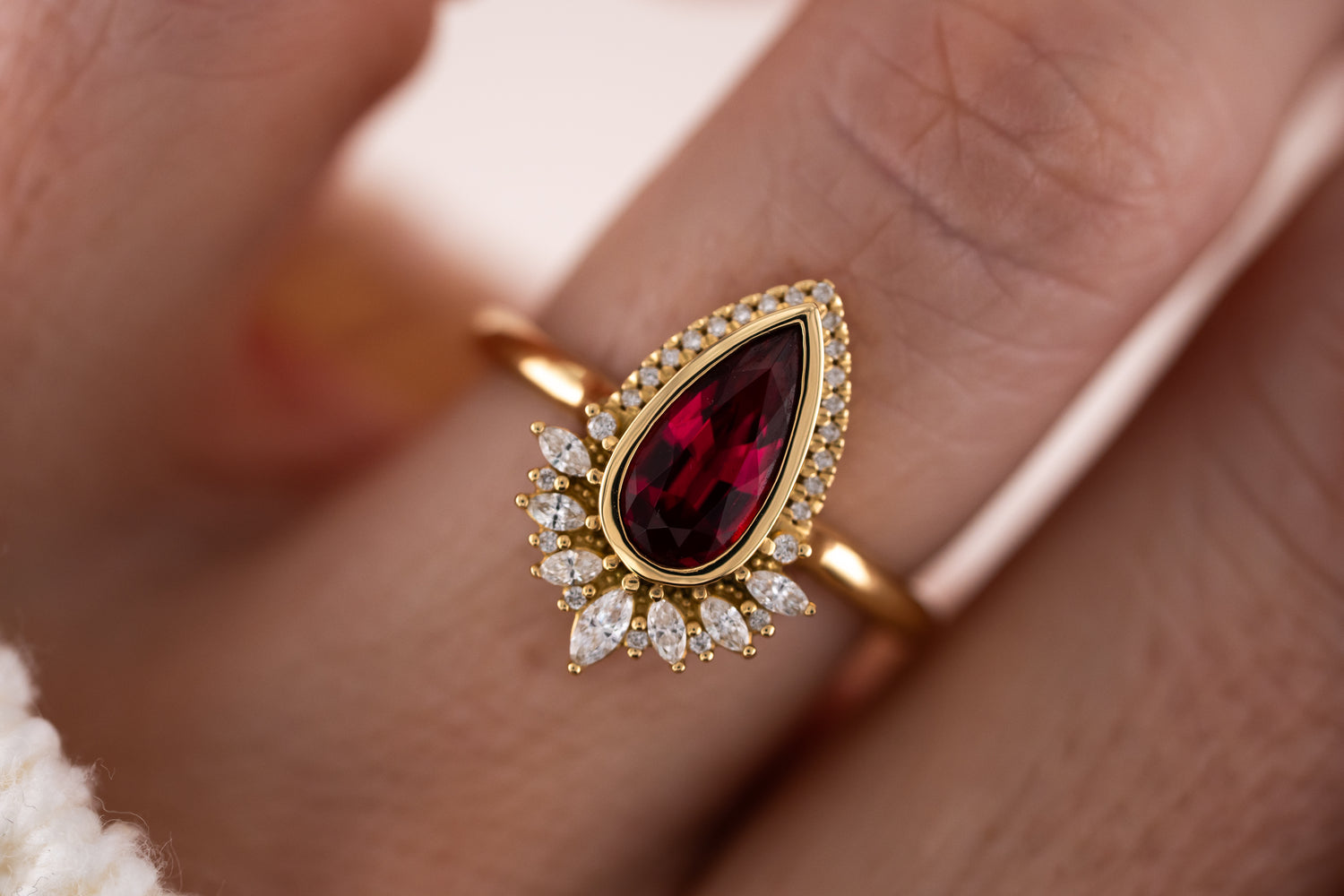 The Penelope Ring | 1.19 CT Pear Red Spinel