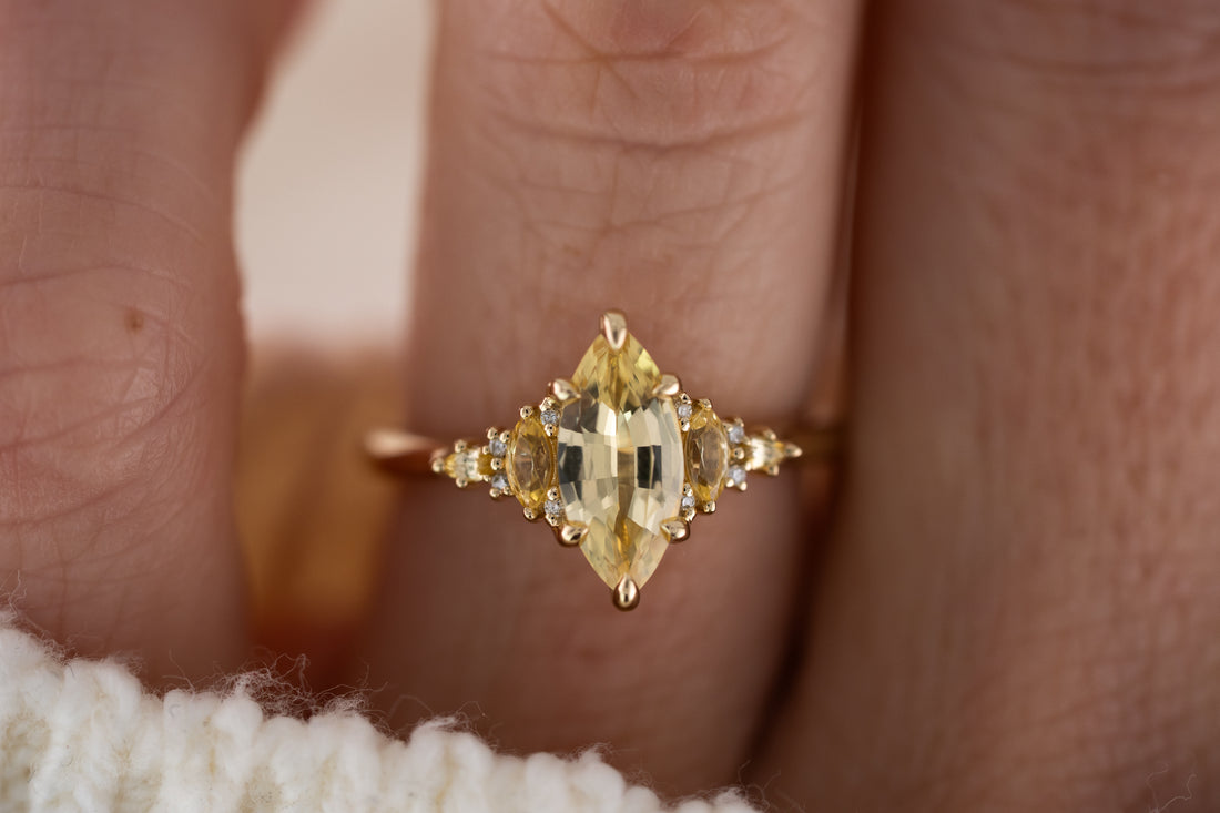 The Maeve Ring | 1.25 CT Marquise Yellow Sapphire