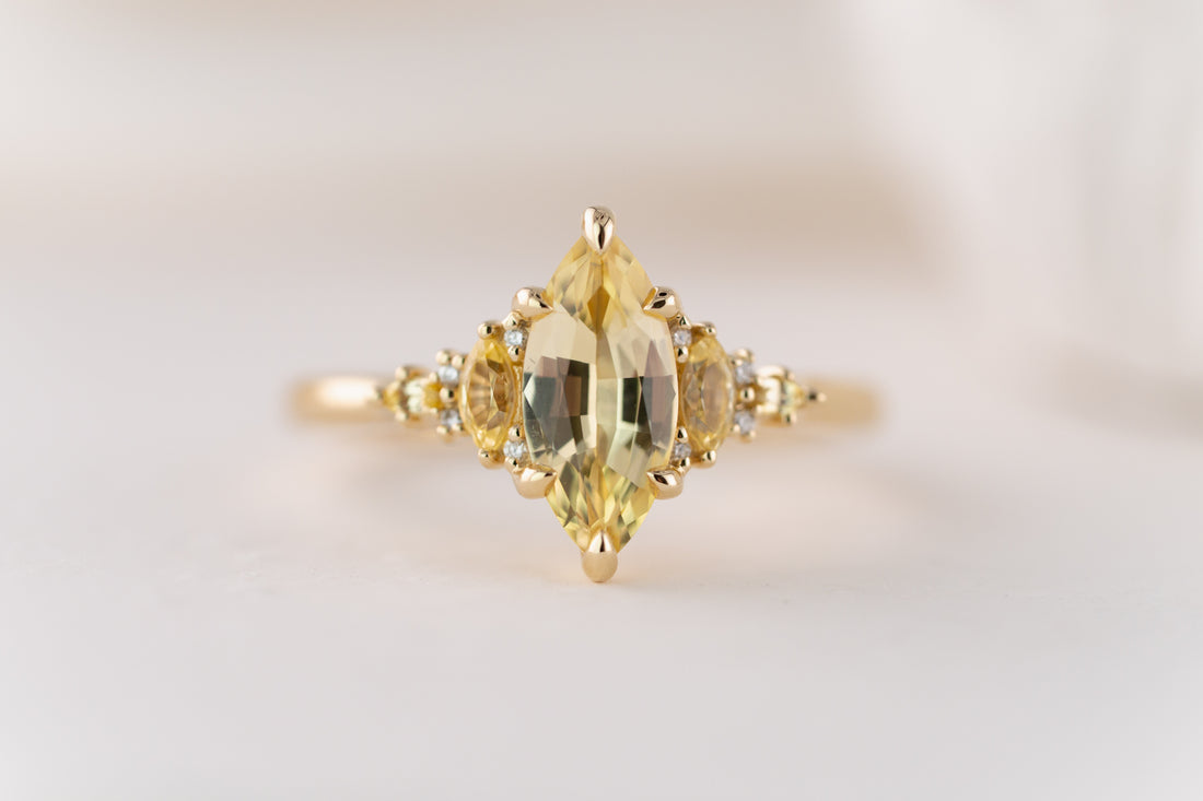 The Maeve Ring | 1.25 CT Marquise Yellow Sapphire - Lavender Creek Gems 