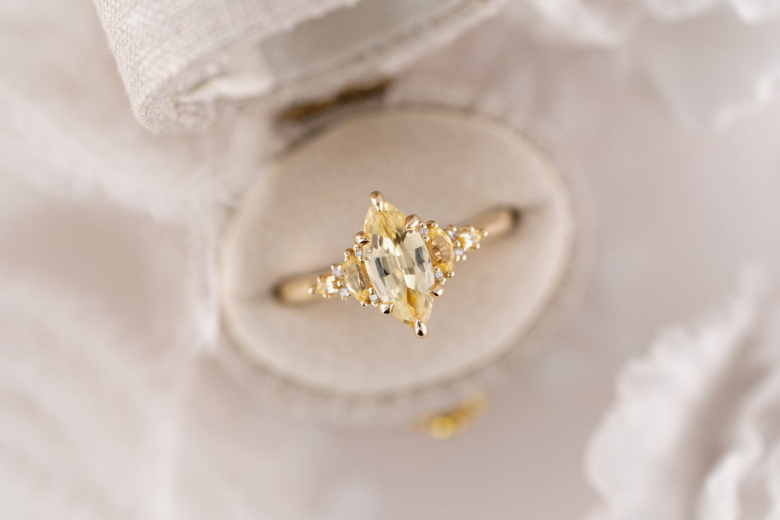 The Maeve Ring | 1.25 CT Marquise Yellow Sapphire