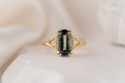 The Serendipity Ring | 2.78 CT Elongated Cushion Gray Tourmaline - Lavender Creek Gems 
