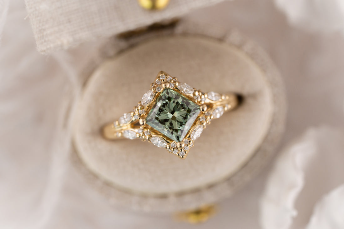 The Oracle Ring | 1.5 CT Princess Green Diamond - Lavender Creek Gems