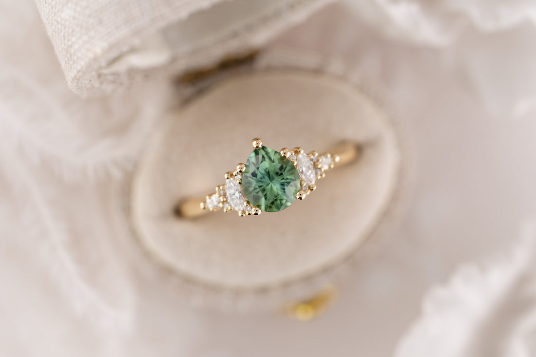 The Maeve Ring | 0.95 CT Pear Lagoon Tourmaline