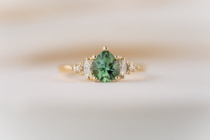 The Maeve Ring | 0.95 CT Pear Lagoon Tourmaline