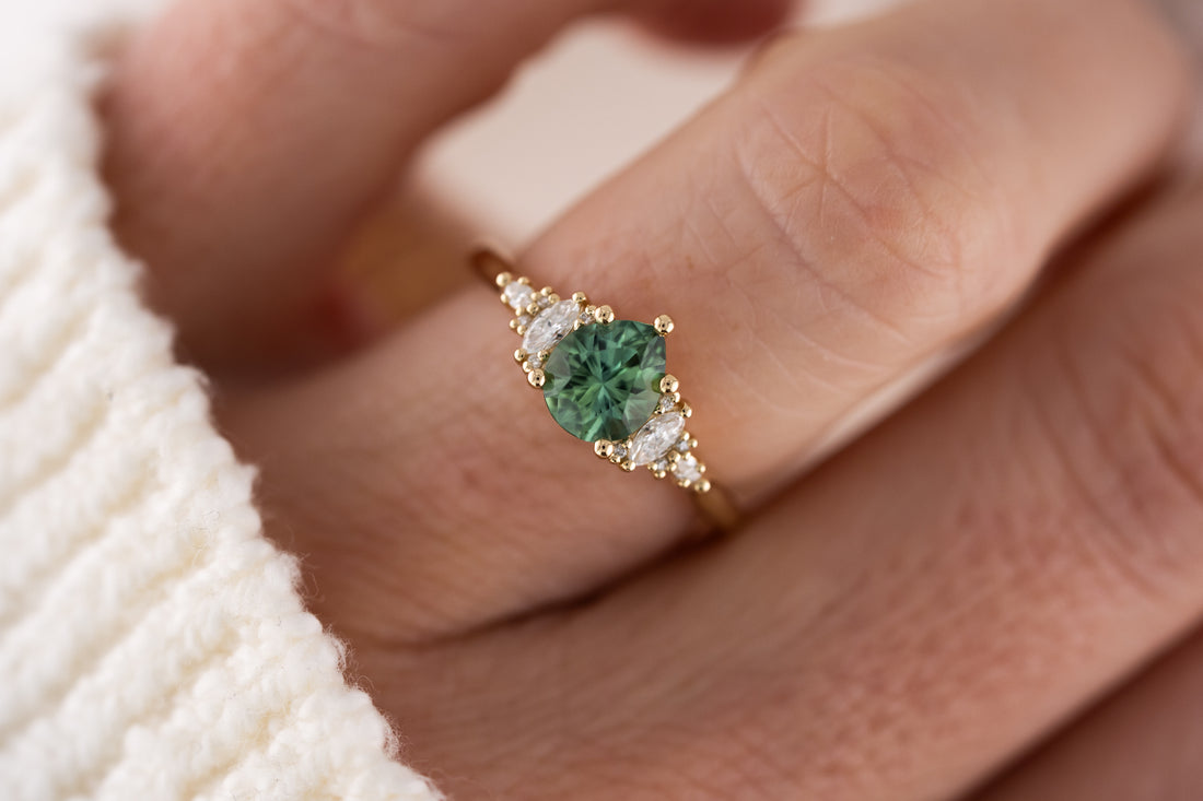 The Maeve Ring | 0.95 CT Pear Lagoon Tourmaline