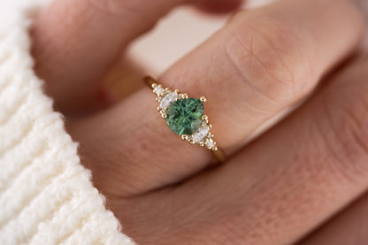 The Maeve Ring | 0.95 CT Pear Lagoon Tourmaline