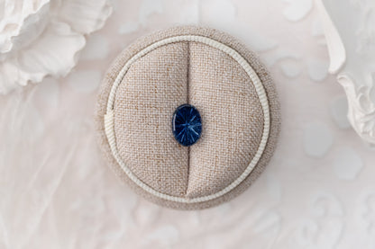 2.83 CT Oval Starbrite™ Cut Blue Sapphire