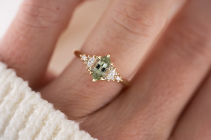 The Maeve Ring | 1.04 CT Marquise Green Sapphire