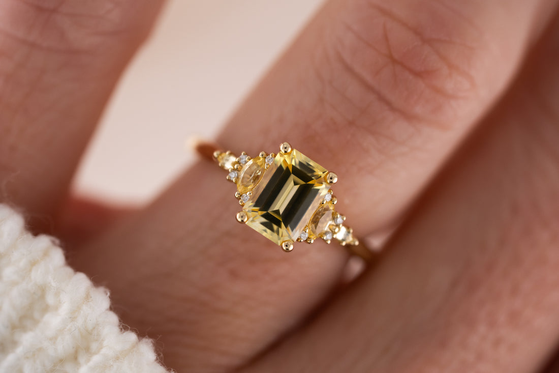 The Maeve Ring | 1.65 CT Emerald Cut Yellow Sapphire