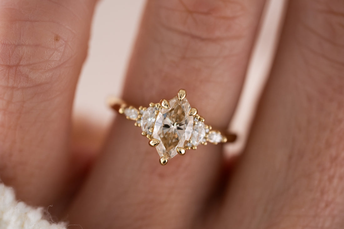 The Maeve Ring | 1.18 CT Marquise Champagne Diamond - Lavender Creek Gems 