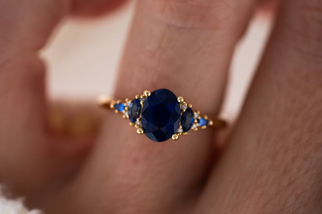 The Maeve Ring | 1.54 CT Oval Blue Sapphire - Lavender Creek Gems 