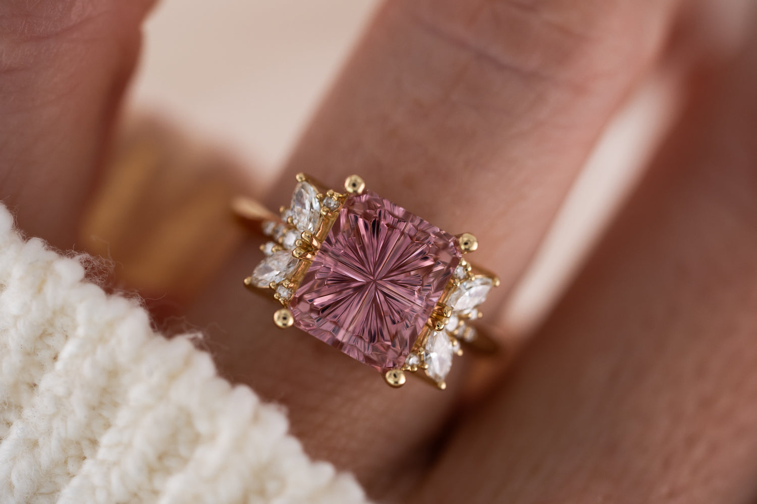 The Reverie Ring | 3.9 CT Rectangular Starbrite™ Pink Tourmaline