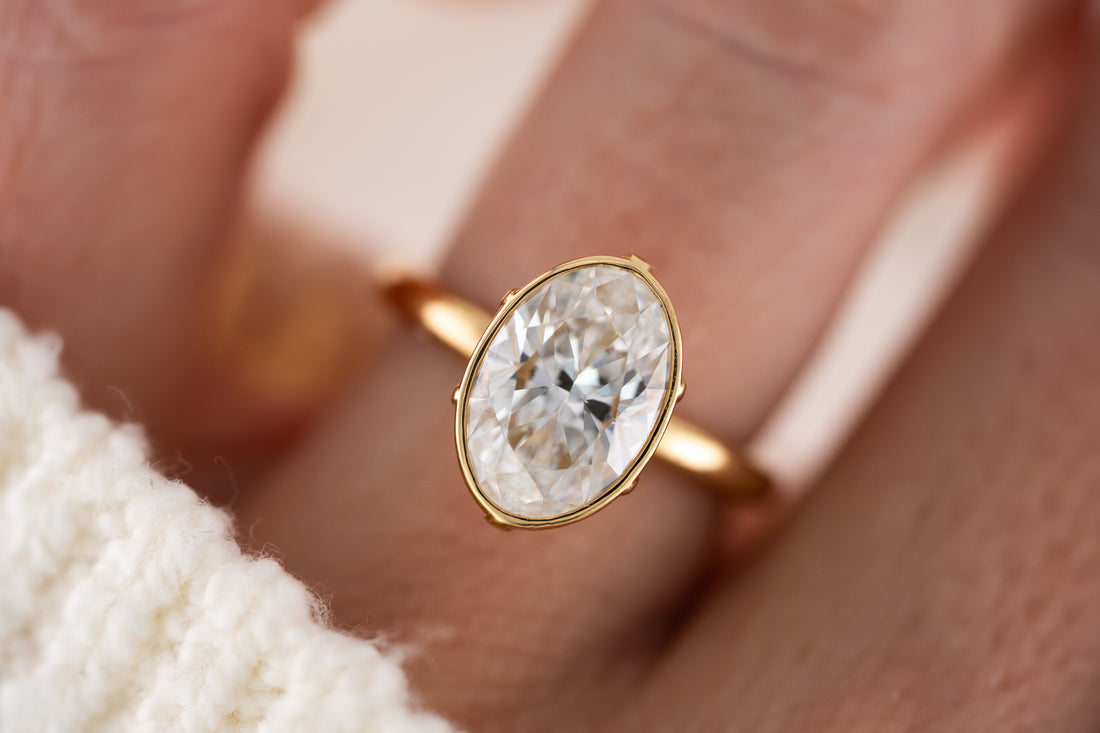 The Bezel Secret Garden Ring | 3 CT Oval Diamond