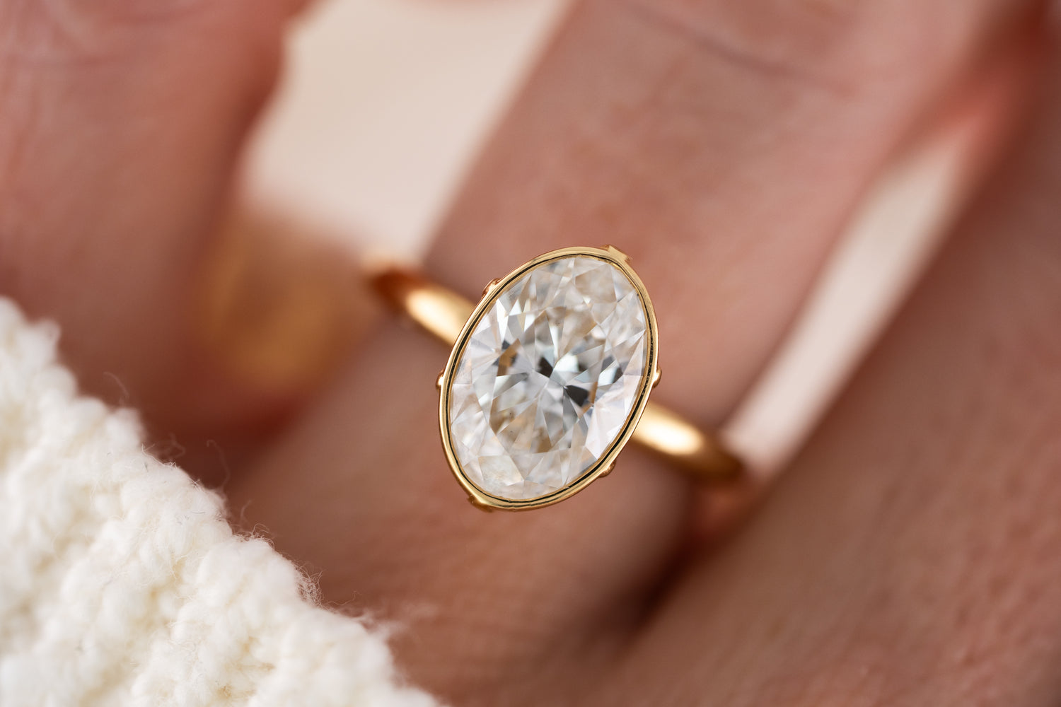 The Bezel Secret Garden Ring | 3 CT Oval Diamond
