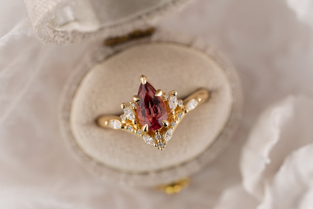 The Aurora Ring | 1.37 CT Pear Pink Spinel