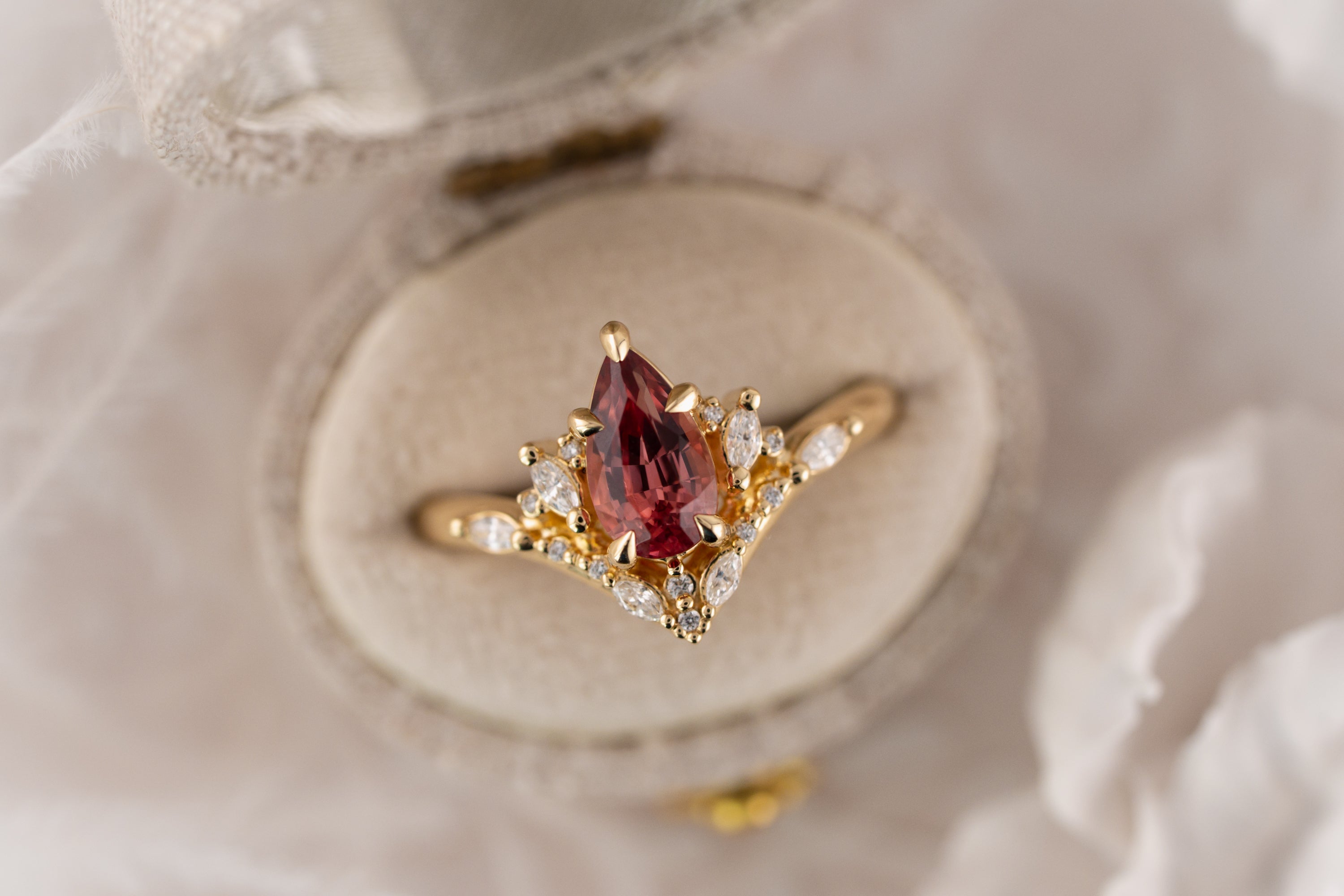 The Aurora Ring | 1.37 CT Pear Pink Spinel