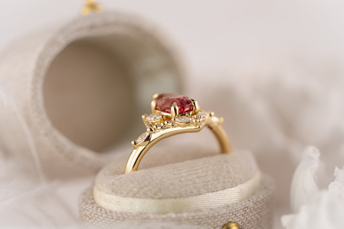 The Aurora Ring | 1.37 CT Pear Pink Spinel