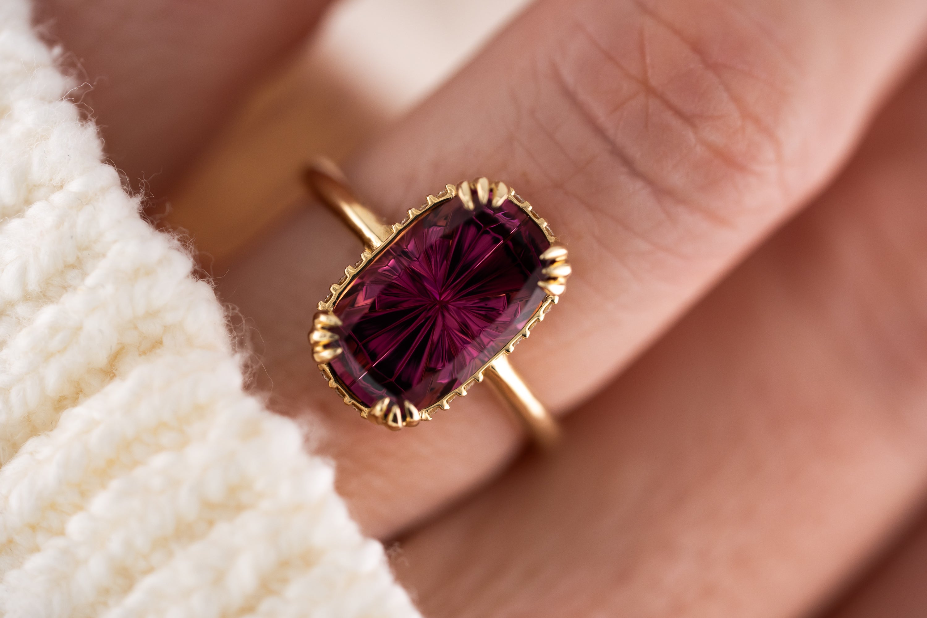 The Thalassa Ring | 5.08 CT Elongated Cushion Starbrite™ Pink Tourmaline