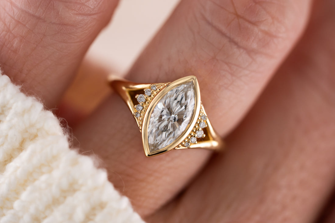 The Bezel Serendipity Ring | 1.5 CT Marquise Diamond