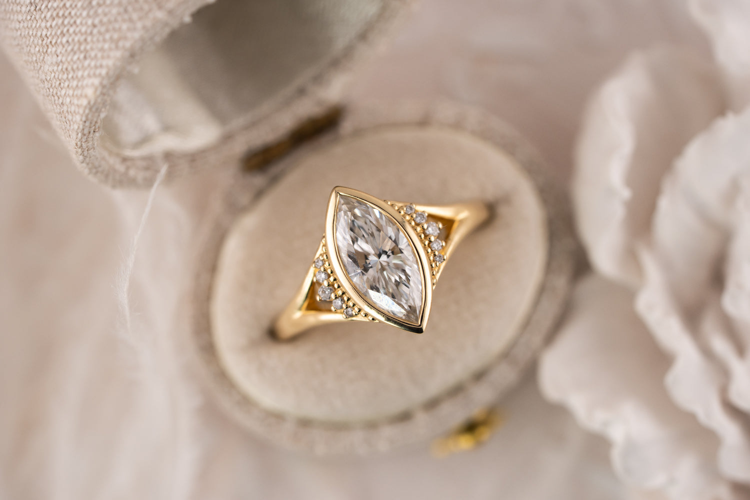 The Bezel Serendipity Ring | 1.5 CT Marquise Diamond