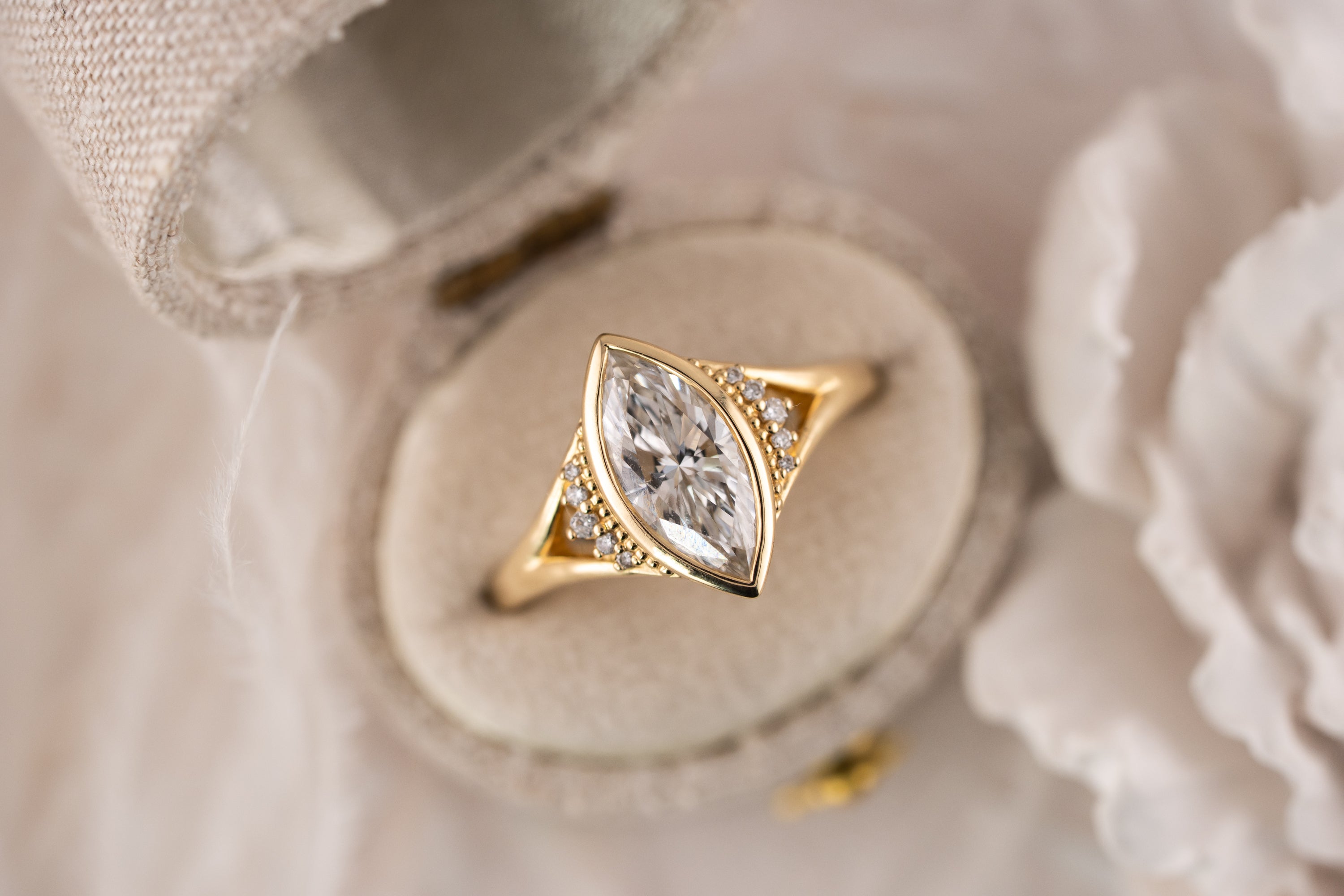 The Bezel Serendipity Ring | 1.5 CT Marquise Diamond