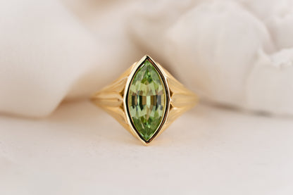 The Nightbloom Ring | 2.71 CT Marquise Mint Green Tourmaline