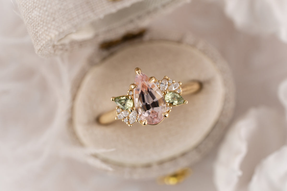 The Fleur Ring | 1.52 CT Pear Morganite