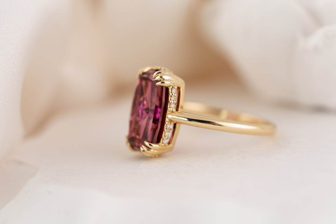 The Thalassa Ring | 5.08 CT Elongated Cushion Starbrite™ Pink Tourmaline