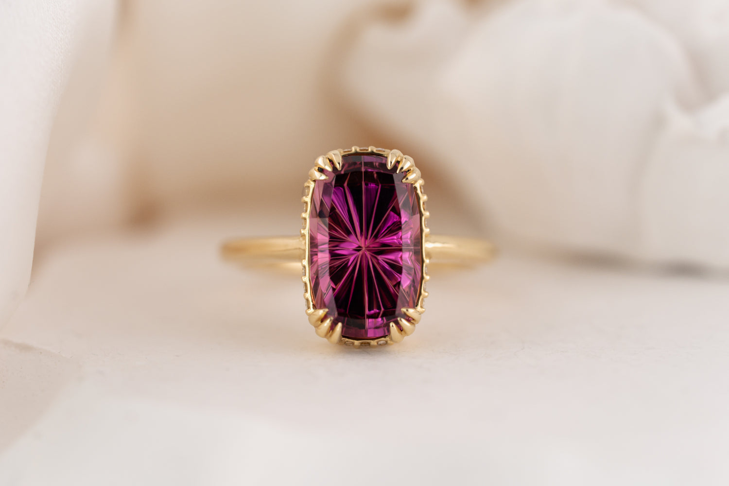 The Thalassa Ring | 5.08 CT Elongated Cushion Starbrite™ Pink Tourmaline