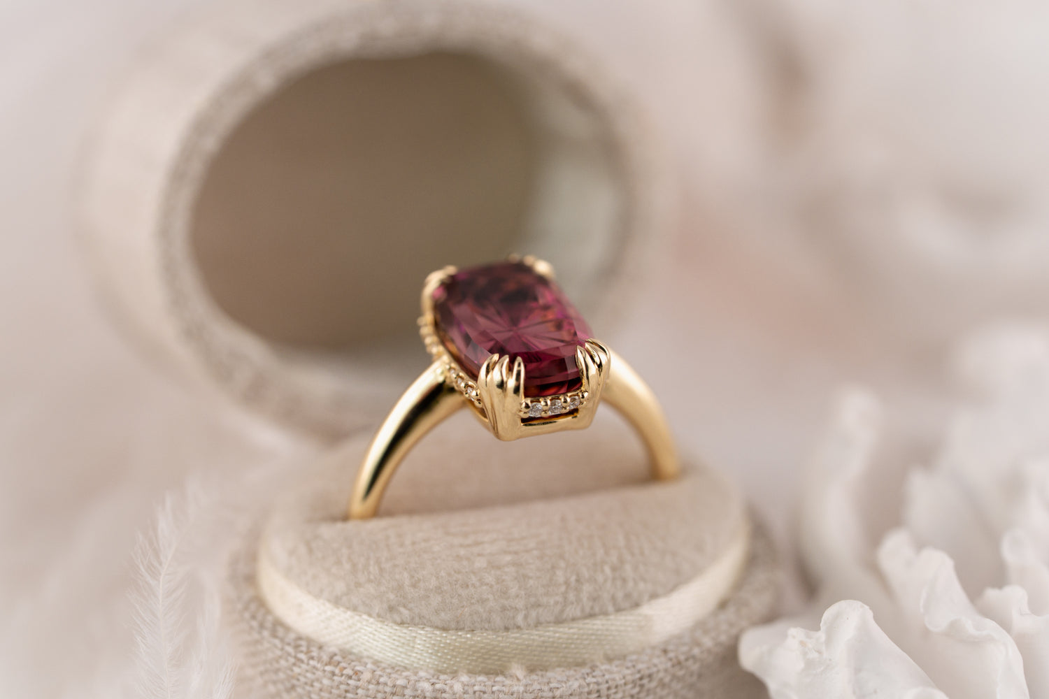 The Thalassa Ring | 5.08 CT Elongated Cushion Starbrite™ Pink Tourmaline