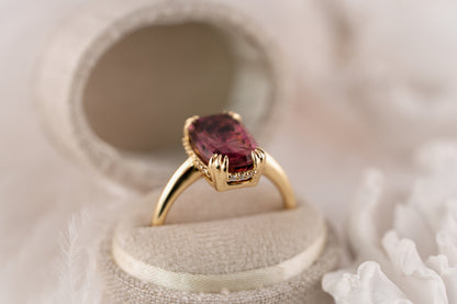 The Thalassa Ring | 5.08 CT Elongated Cushion Starbrite™ Pink Tourmaline