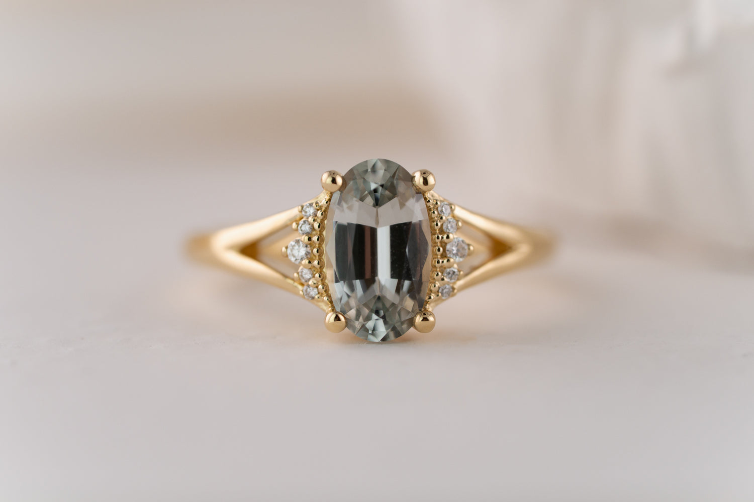 The Serendipity Ring | 1.81 CT Oval Steel Sapphire