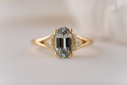 The Serendipity Ring | 1.81 CT Oval Steel Sapphire