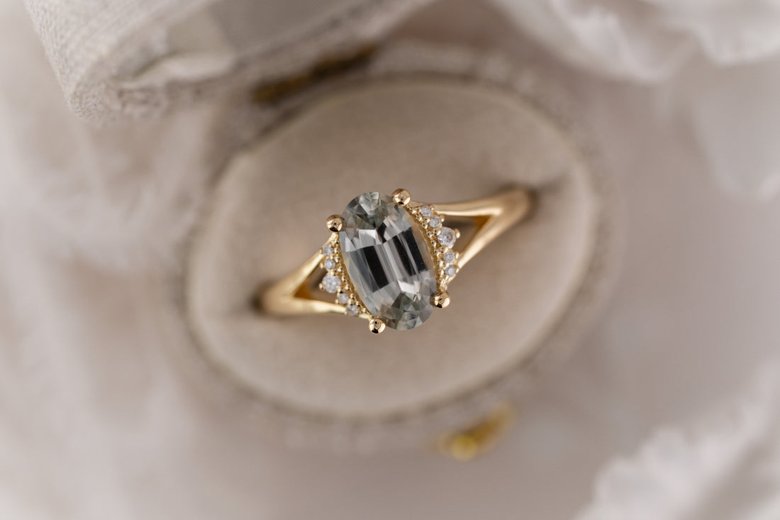 The Serendipity Ring | 1.81 CT Oval Steel Sapphire